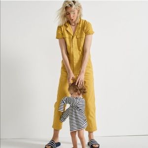 Yellow Madewell short sleeved jumpsuit